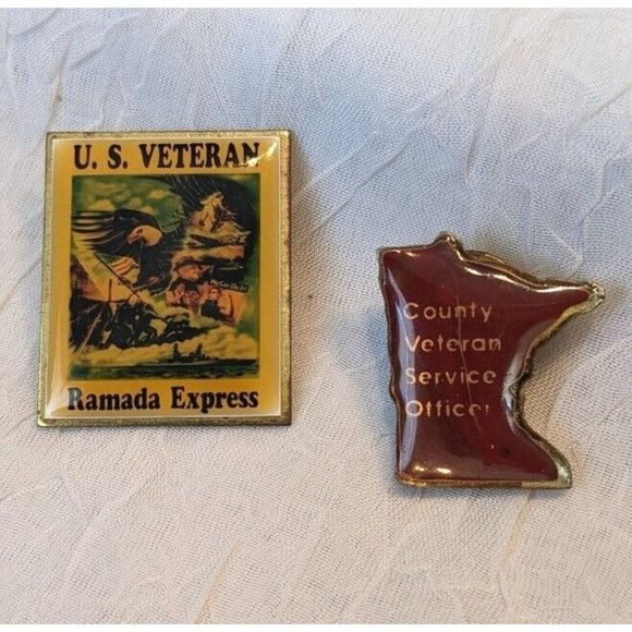 Veteran Pinback USA MN Ramada Express County Service Officer Patriotic Lapel Lot - Picture 6 of 12